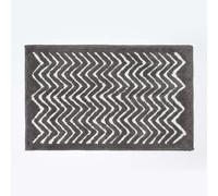 Cotton Chevron Pattern Bath Mat with Non Slip Latex Backing 50 x 80 cm