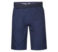 Cotton Chino Shorts with Belt Navy Blue