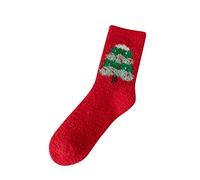 Cotton Christmas Socks, Winter Socks, Colourful Cartoon Thick Warm Knitting Thermal Crew Socks Winter Vintage Style Breathable Sock for Home Office School Work Festival Party