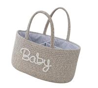 Cotton Cloth Diaper Organizer Foldable Nursery Storage Bin with Parkable Storage Basket Compartment Baby Essentials Diaper Organizer