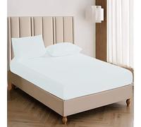 COTTON COMFORT 100% EGYPTIAN COTTON 400 THREAD COUNT FITTED SHEET HOTEL QUALITY - SMALL DOUBLE WHITE