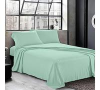 Cotton Comfort Bedding 3PC Double Flat Sheet Set 100% Egyptian Cotton 400 Thread Count with Pillow Cases 2 Pack Super Soft Cotton Luxury Breathable Bed Sheet Set Double