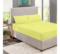 Cotton Comfort Bedding 3PC Fitted Sheet Double Set 400 Thread Count 100% Egyptian Cotton 35cm Deep Double Fitted Sheet Bedding Set With Pillow Cases 2 Pack