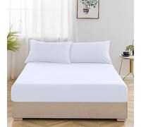 Cotton Comfort Bedding 3PC Fitted Sheet King Size Set 400 Thread Count 100% Egyptian Cotton 25cm Deep King Size Fitted Sheet Bedding Set With Pillow Cases 2 Pack