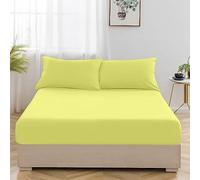 Cotton Comfort Bedding 3PC Fitted Sheet Single Set 400 Thread Count 100% Egyptian Cotton 25cm Deep Single Fitted Sheet Bedding Set With Pillow Cases 2 Pack