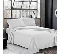 Cotton Comfort Bedding 3PC King Size Flat Sheet Set 100% Egyptian Cotton 400 Thread Count with Pillow Cases 2 Pack Super Soft Cotton Luxury Breathable Bed Sheet Set King