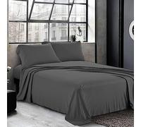 Cotton Comfort Bedding 3PC King Size Flat Sheet Set 100% Egyptian Cotton 400 Thread Count with Pillow Cases 2 Pack Super Soft Cotton Luxury Breathable Bed Sheet Set King