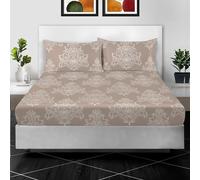 Cotton Comfort Bedding 3PC Printed Single Fitted Sheet Set 100% Egyptian Cotton Floral Design 400 Thread Count 30cm/12” Extra Deep Fitted Single Bed Sheets with Pillow Cases 2 Pack