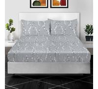 Cotton Comfort Bedding 3PC Printed Small Double Fitted Sheet 100% Egyptian Cotton Floral Design 400 Thread Count 30cm/12” Deep Fitted Small Double Bed Sheets with Pillow cases 2 Pack