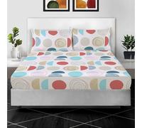 Cotton Comfort Bedding 3PC Printed Super King Fitted Sheet 100% Egyptian Cotton Floral Design 400 Thread Count 30cm/12” Extra Deep Fitted Super King Bed Sheets with Pillow cases 2 Pack