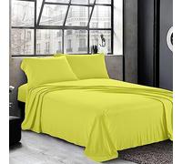 Cotton Comfort Bedding 3PC Single Flat Sheet Set 100% Egyptian Cotton 400 Thread Count with Pillow Cases 2 Pack Super Soft Cotton Luxury Breathable Bed Sheet Set