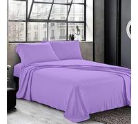 Cotton Comfort Bedding 3PC Single Flat Sheet Set 100% Egyptian Cotton 400 Thread Count with Pillow Cases 2 Pack Super Soft Cotton Luxury Breathable Bed Sheet Set