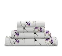 Cotton Comfort Bedding 4PC Floral Printed Bed Sheet Set Single - 100% Egyptian Cotton 400 Thread Count | Includes 1 Fitted Sheet, 1 Flat Sheet & 2 Pillowcases | Luxury Soft Floral Bedding Set