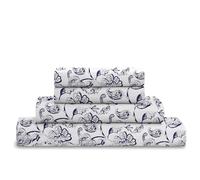 Cotton Comfort Bedding 4PC Floral Printed Bed Sheet Set Single - 100% Egyptian Cotton 400 Thread Count | Includes 1 Fitted Sheet, 1 Flat Sheet & 2 Pillowcases | Luxury Soft Floral Bedding Set