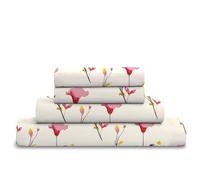 Cotton Comfort Bedding 4PC Floral Printed Bed Sheet Set Single - 100% Egyptian Cotton 400 Thread Count | Includes 1 Fitted Sheet, 1 Flat Sheet & 2 Pillowcases | Luxury Soft Floral Bedding Set