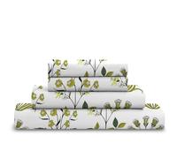Cotton Comfort Bedding 4PC Floral Printed Bed Sheet Set Small Double - 100% Egyptian Cotton 400 Thread Count | Includes Fitted Sheet, Flat Sheet & 2 Pillowcases | Premium Floral Bedding Set