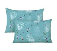Cotton Comfort Bedding & Linen 2 Pack 100% Egyptian Cotton Pillow Covers 400 Thread Count Floral Printed Country Bird Pillow cases 2 Pack