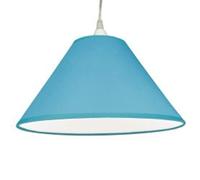 Cotton Coolie Lampshade, 14 Inch (35cm) - Dual Shade Ring, Ceiling Pendant or Table Lamp - 35cm Dia (Blue)