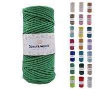 Cotton Cord 3 mm 100 m, 46 Colours, Crochet Cord, Braided Cotton Cord 3 mm, Macrame Cord, Macrame Yarn, Premium Yarn, Macrame Rope (Grass Green)