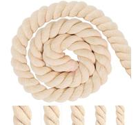 Cotton Cord Rope 15 mm 5 m Beige Cotton Rope Cord Rope Laces Macrame Yarn Thick Cord Cotton Cord for Decoration, DIY Crafts, Gardening, Gifts Packaging