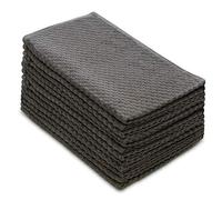 Cotton Craft - 12 Pack Charcoal EuroCafe Waffle Weave Terry Kitchen Towels 16x28, 100% Ringspun 2 Ply Cotton Highly Absorbent Low Lint, Professional Grade 400 Grams, Multi Purpose Bar Mops Hand Towel