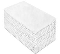 COTTON CRAFT - 12 Pack - Euro Cafe Waffle Weave Terry Kitchen Towels - 16x28 Inches -White - 400 GSM quality - 100% Ringspun 2 Ply Cotton - Highly Absorbent Low Lint - Multi Purpose