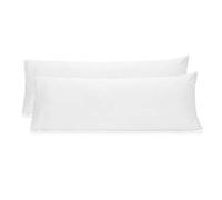 Cotton Craft - 2 Pack Body Pillow Cover Protector - 220 TC Thread Count Sateen Weave - White - 21x54 - 100% Pure Combed Cotton Construction - Supersoft Comfort - No Zipper - Pillow Not Included