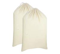 COTTON CRAFT - 2 Pack Extra Large 100% Cotton Canvas Heavy Duty Laundry Bags - Natural Cotton - 28"x36" - Versatile - Multi Use