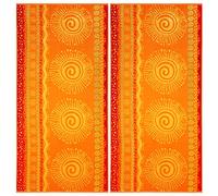COTTON CRAFT - 2 Pack- Jacquard Double Woven Velour Beach Towel 39x68 Inches-Sunshine Orange Yellow-Thick Plush Luxurious Velour Pile-450 GSM-100% Pure Ringspun Cotton-Brilliant Vibrant Colors