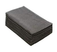 COTTON CRAFT - 8 Pack Charcoal EuroCafe Waffle Weave Terry Kitchen Towels 41x71, 100% Ringspun 2 Ply Cotton Highly Absorbent Low Lint, Professional Grade 400 Grams, Multi Purpose Bar Mops Hand Towel