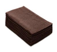 COTTON CRAFT - 8 Pack - Euro Cafe Waffle Weave Terry Kitchen Towels - 41x71 cms - Chocolate - 400 GSM quality - 100% Ringspun 2 Ply Cotton - Highly Absorbent Low Lint - Multi Purpose