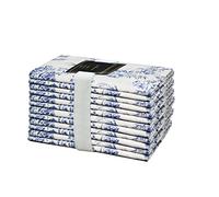 COTTON CRAFT Cloth Napkins - Set of 12-100% Cotton Reusable - Country French Toile Dinner - Everyday Spring Summer Fall Christmas Holiday Party Gift - Soft Absorbent - 18x18 - Blue