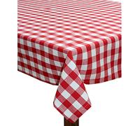 COTTON CRAFT Countryside Classic Gingham Buffalo Check Plaid Tablecloth- Premium Cotton- Halloween Harvest Autumn Fall Thanksgiving Holiday Christmas Xmas Dining Celebration Festive Party - 60x120 Red