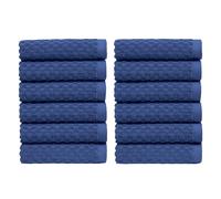 COTTON CRAFT Euro Spa Waffle Wash Cloth - Set of 12 Blue Washcloth