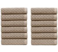 COTTON CRAFT Euro Spa Waffle Wash Cloth - Set of 12 Linen Washcloth