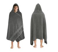 COTTON CRAFT Giant Hooded Towel - Oversized Large 35 x 70 - Heavyweight 600 GSM Towel with Hood for Adults - 100% Cotton Ringspun Terry Pool Beach Bath Sheet Wrap - Soft Plush Absorbent - Charcoal
