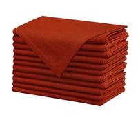 COTTON CRAFT Harvest Cloth Napkins - Set of 12 - Soft 100% Cotton Fabric Napkins with Mitered Corners - Everyday Fall Thanksgiving Holiday Dinner Party - Durable Reusable Serviettes - 17x17 - Rust