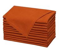 COTTON CRAFT Harvest Cloth Napkins - Set of 12 Soft 100% Cotton Slub Texture Fabric Napkins with Mitered Corners - Fall Thanksgiving Holiday Table Dinner Party - Durable Reusable -17x17- Burnt Orange