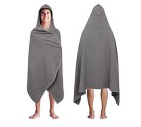 COTTON CRAFT Hooded Bath Towel for Adults - 100% Cotton Waffle Weave Towel
