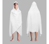 COTTON CRAFT Hooded Bath Towel - Oversized 35 x 70 Waffle Weave Towel with Hood for Adults - 100% Ringspun Cotton Pool Bath Sheet Wrap with Hood - Soft Super Absorbent Quick Dry - 450 GSM - White