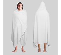 COTTON CRAFT Hooded Hotel Towel - Oversized Extra Large 40 x 80 - Heavyweight 700 GSM Towel with Hood for Adults - 100% Cotton Ringspun Terry Pool Beach Bath Sheet Wrap - Soft Plush Absorbent - White