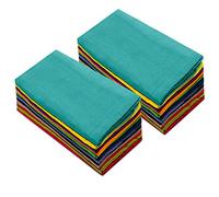 COTTON CRAFT Multicolor Cloth Napkins - Set of 24 Pure Cotton Everyday Lunch Dinner Napkin - Spring Summer Fall Holiday Birthday Party Gift - Soft Washable Absorbent Reusable Napkin - Oversized 20x20
