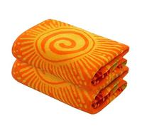 COTTON CRAFT Oversized Beach Towels - 2 Pack XXL 35x84 - The Big Kahuna 7 Foot Extra Large Beach Blanket Towel - Big & Tall - 100% Cotton Jacquard Velour Soft Luxury Towel - Sunshine Orange Yellow