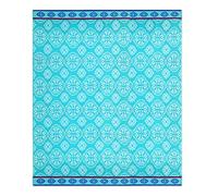 COTTON CRAFT Oversized Extra Wide XL Beach Blanket Towel for Two 58 x 68-100% Cotton Velour - Big & Huge - Pool Picnic Bath Jacquard Thick Plush Super Soft Luxury - 450 GSM - Summer Trellis Pool Blue