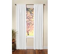 COTTON CRAFT - Set of 2-100% Pure Cotton Duck Reverse Tab Top Window Panels - 50x96 White - Classic Elegance for a Clean Crisp Look