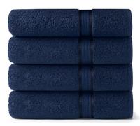 Cotton Craft -Ultra Soft 4 Pack Bath Towels -76x137 - Night Sky - 100% Pure Ringspun Cotton - Luxurious Rayon trim - Ideal for everyday use - Easy care machine wash