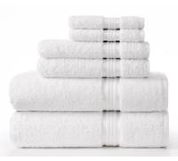 COTTON CRAFT Ultra Soft 6 Piece Towel Set - 2 Large Bath Towels, 2 Hand Towels, 2 Washcloths - Absorbent 580 GSM Quick Dry Everyday Luxury Hotel Bathroom Spa Shower Pool -100% Cotton - White