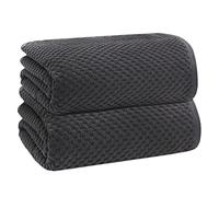 COTTON CRAFT Waffle Bath Sheets - Set of 2 Luxury Euro Spa Waffle Weave Bath Sheet Towels - 100% Ringspun Cotton Bath Sheet - Absorbent Quick Dry Bath Towel Sheet - Oversized 35 inch x 70 inch - Grey