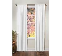 COTTON CRAFT White Curtain - Window Panel - Set of 2 Drapes - Thick Cotton Duck Fabric Reverse Tab Top Window Treatment - Bonus Tie Backs - Clean Crisp Elegant Look - Bedroom Living Room - 50 W x 63 L