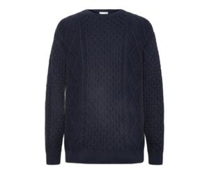 Cotton crew neck pullover KnowledgeCotton Apparel - GOTS/Vegan Bleu XL